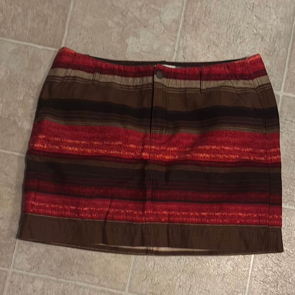 Old Navy Red and Brown Casual Mini Pencil Skirt